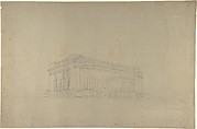 View of a Building in the Ionic Style, Harvey Lonsdale Elmes British, Graphite