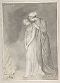 Two women grieving, John Flaxman  British, Pen and gray ink, brush and gray wash