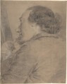 Portrait of a man, Thomas Frye  Irish, Black and white chalk on beige paper