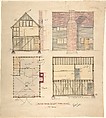 Motor House and Loft (Timber frame), Ernest Geldart British, Pen and ink, over graphite, with watercolor