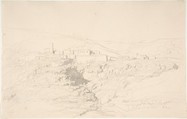 View of Nemi, Camille Corot (French, Paris 1796–1875 Paris), Graphite on cream wove paper