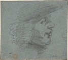 Profile head of a man looking right, Attributed to Charles Nicolas Cochin II (French, Paris 1715–1790 Paris), Black chalk