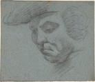 Head of Man Facing Left, Attributed to Charles Nicolas Cochin II (French, Paris 1715–1790 Paris), Black chalk