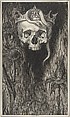 Skull Crowned with Snakes and Flowers (for "The Duchess of Malfi"), Henry Weston Keen  British, Pen and black ink, brush and wash