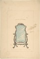 Design for Cheval Glass, Robert William Hume  British, Pen and ink, graphite, watercolor