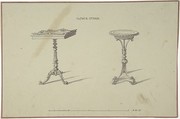 Two Designs for Flower Stands, Robert William Hume  British, Pen and ink, graphite, watercolor