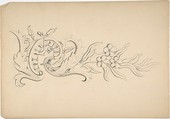 Designs for borders and corners, acanthus, Robert William Hume  British, Pen and ink, graphite