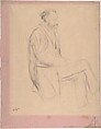Édouard Manet, Seated, Right Profile, Edgar Degas (French, Paris 1834–1917 Paris), Black chalk on faded pink wove paper
