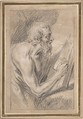 Penitent Saint Jerome, Lucas Franchoys the Younger  Flemish, Black chalk, heightened with white chalk
