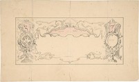 Design for Banknote or Certificate, Robert William Hume  British, Pen and ink, graphite, watercolor