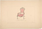 Design for Easy Chair, François Premier Style, Robert William Hume  British, Pen and ink, graphite, watercolor