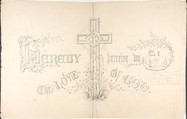 Design for Religious Motto, Robert William Hume (British, London 1816–1904 Long Island City), Graphite