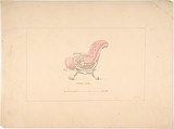 Design for Spanish Chair, Robert William Hume  British, Pen and ink, watercolor