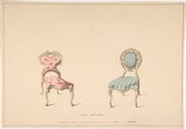 Design for Chairs, Louis Quinze Style, Robert William Hume  British, Pen and ink, graphite, watercolor