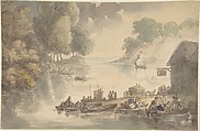 The Inn at the Ford, Thomas Rowlandson British, Watercolor