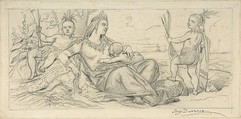 Allegory of America, Eugène Devéria (French, Paris 1805–1865 Pau), Graphite
