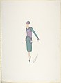 Design for Davidow, New York: Dress, Hat and Shoes in Soft Green, Lavender and Blue, Erté (Romain de Tirtoff)  French, born Russia