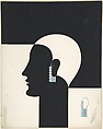 Design for Jade Earrings, Erté (Romain de Tirtoff) French, born Russia, Gouache and metallic paint