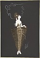 Dress designs for "The American Millionairess," Paris, 1917., Erté (Romain de Tirtoff)  French, born Russia, Gouache and metallic paint