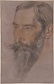Portrait of the art dealer Wisselingh, Charles Haslewood Shannon  British, Black, white and red chalk on pink paper