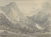 The Falls of Lodore, Thomas Sunderland  British, Pen and brown  ink, brush and gray wash