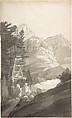 Near Glaris [Glarus], Switzerland, Francis Towne  British, Pen and black ink, brush and gray wash, over traces of graphite