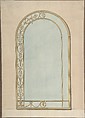 Design for a a Mirror with a Rounded Top, John Yenn  British, Pen and ink, watercolor