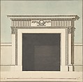 Design for a Chimneypiece, John Yenn  British, Pen and ink, watercolor