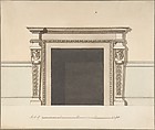 Design for a Chimneypiece, John Yenn  British, Pen and ink, brush and wash, watercolor