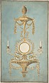 Design for a Sconce with a Mirror, John Yenn  British, Pen and ink, watercolor