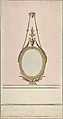 Design for an Oval Mirror, John Yenn  British, Pen and ink, brush and wash, watercolor