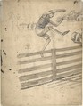 Angel Scourging a Harpy (recto); Athletic Scene (verso), Anonymous, British, 19th century, Bodycolor and gouache (bodycolor)