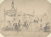 Victoria and Albert Arriving in France for a State Visit (recto); Welcome Arch (verso), Anonymous, British, 19th century, Graphite