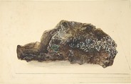 Study of a rock, Anonymous, British, early 19th century  British, Watercolor and gouache (bodycolor) over graphite on buff-colored paper