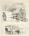 Two Sketches of Boats, Anonymous, British, 19th century British, Pen and black ink, brush and wash, over graphite