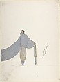 "Les Noces d'Argent " Triple Costume Design for "Les Mariages," George White's Scandal (right), Erté (Romain de Tirtoff) French, born Russia, Gouache and metallic paint