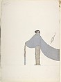 "Les Noces d'Argent " Triple Costume Design for "Les Mariages," George White's Scandal (left), Erté (Romain de Tirtoff) French, born Russia, Gouache and metallic paint