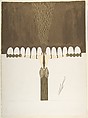 Design for "Porteuse" of "Quatrième Voile" for "Les Mariages," George White's Scandal, Erté (Romain de Tirtoff)  French, born Russia, Gouache and metallic paint