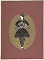 Man's Costume Design in Black and Gold for "Prince Amoureux," George White's Scandals, New York, Erté (Romain de Tirtoff) French, born Russia, Gouache and metallic paint