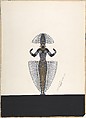 Costume Design Outlined in Feathers for "Ballet Africain," George White's Scandals, New York, Erté (Romain de Tirtoff)  French, born Russia, Gouache and metallic paint