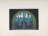 Stage set design for "L'Arbre," George White's Scandals, New York, 1928, Erté (Romain de Tirtoff)  French, born Russia, Gouache and metallic paint