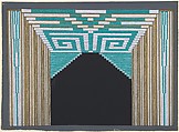 Stage Set Design with Green and White Geometric Pattern for "Les Spectacles," George White's Scandals, New York, Erté (Romain de Tirtoff)  French, born Russia, Gouache and metallic paint