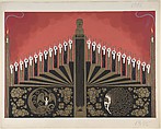 Finale stage set design for "Victor Herbert," George White's Scandals, New York, 1928, Erté (Romain de Tirtoff)  French, born Russia, Gouache and metallic paint