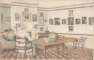Drawing Room at Hatton, Warwickshire, Granddaughters of Dr. Samuel Parr  British, Watercolor