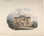 Design for a Tudoresque Villa, Elevation, Anonymous, British, early 19th century  British, Pen and ink and watercolor