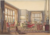 Drawing Room, Guys Cliffe, Warwickshire, Anonymous, British, 19th century British, Watercolor