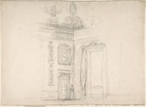 Corner of a Room with a High Coved Ceiling, Anonymous, British, 19th century, Graphite