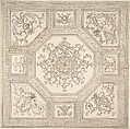 Palladian Ceiling Design, Anonymous, British, 18th century British, Pen and ink