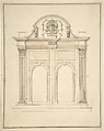 Design for a doorway for a chapel, Anonymous, British, 17th century, Pen and ink, brush and wash