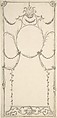 Design for Wall Panel, Anonymous, British, 18th century  British, Pen and ink, brush and gray wash